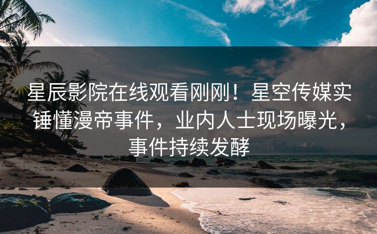 星辰影院在线观看刚刚！星空传媒实锤懂漫帝事件，业内人士现场曝光，事件持续发酵