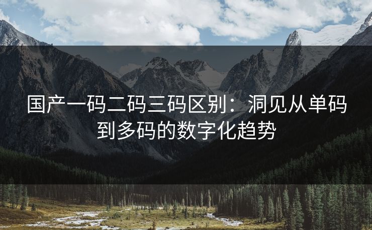 国产一码二码三码区别：洞见从单码到多码的数字化趋势