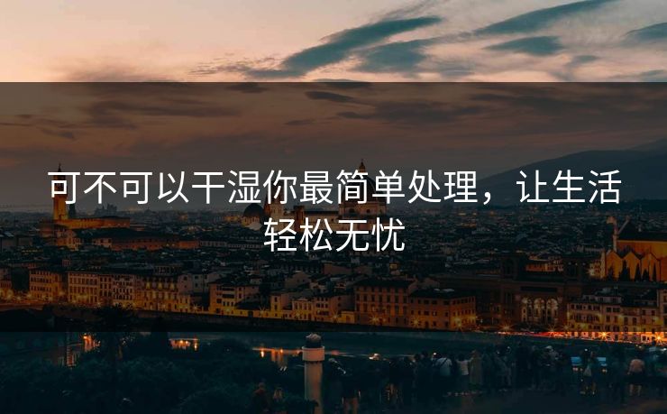 可不可以干湿你最简单处理,让生活轻松无忧 可不可以干湿你最简单处理,让生活轻松无忧