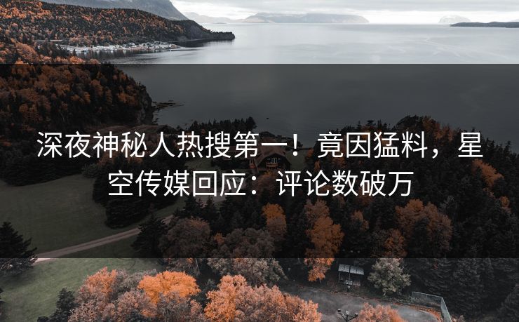 深夜神秘人热搜第一！竟因猛料，星空传媒回应：评论数破万