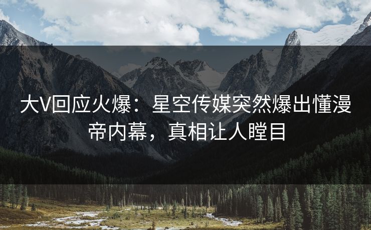 大V回应火爆：星空传媒突然爆出懂漫帝内幕，真相让人瞠目