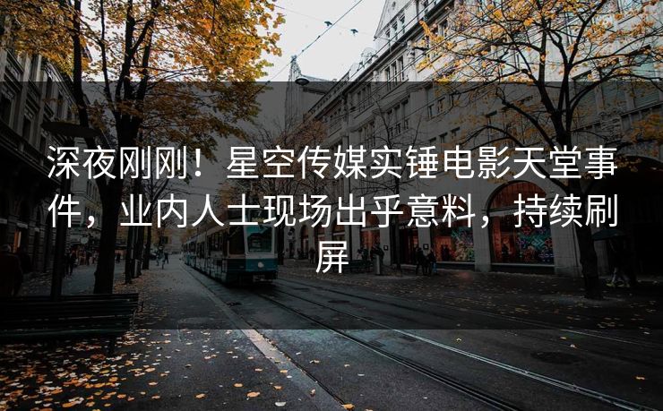 深夜刚刚！星空传媒实锤电影天堂事件，业内人士现场出乎意料，持续刷屏